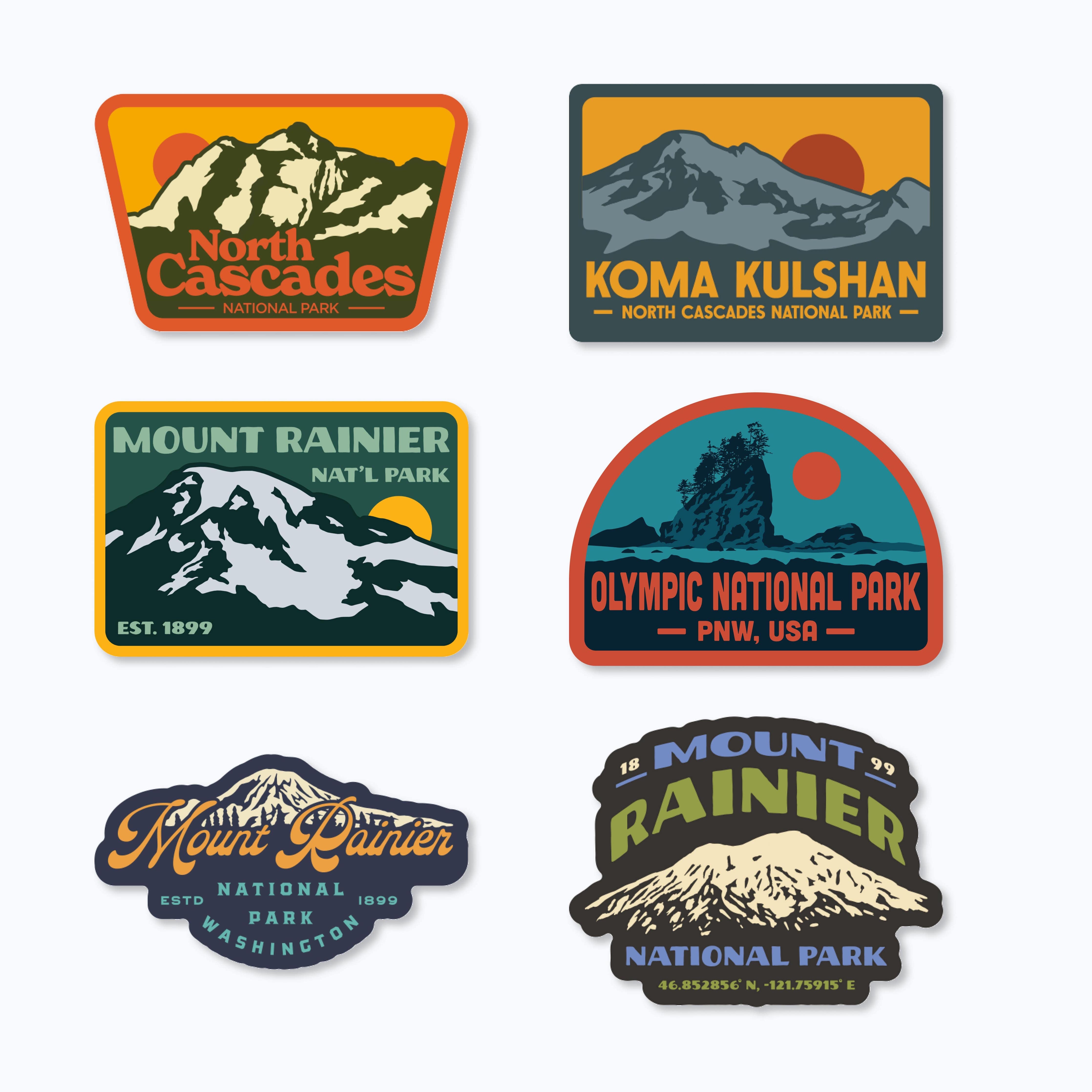 Washington National Parks Sticker Pack – Rainier Watch