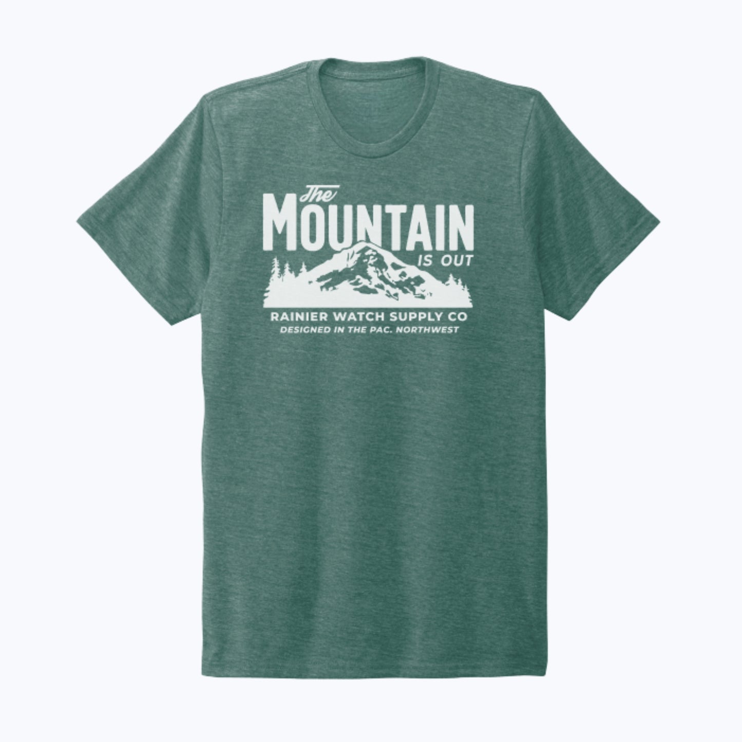 The Mountain Is Out Unisex Eco Tee - Front - Sea Green