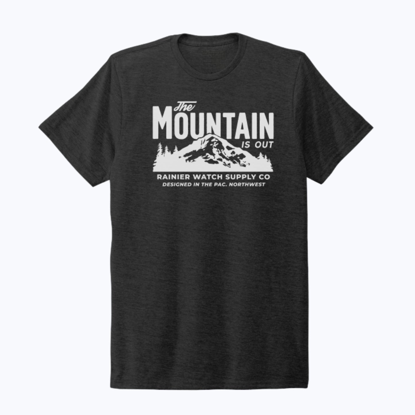 The Mountain Is Out Unisex Eco Tee - Front - Space Black