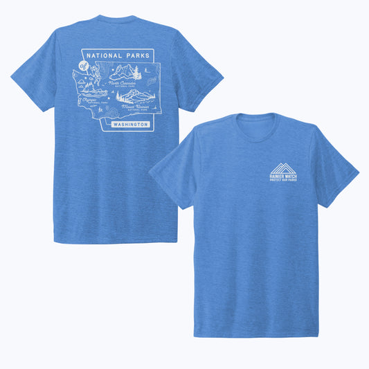 Washington National Parks Eco Tee - Azure Blue