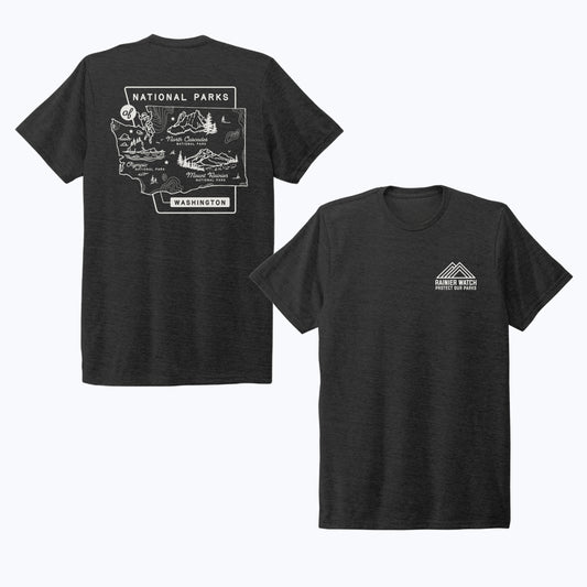 Washington National Parks Eco Tee - Heather Black