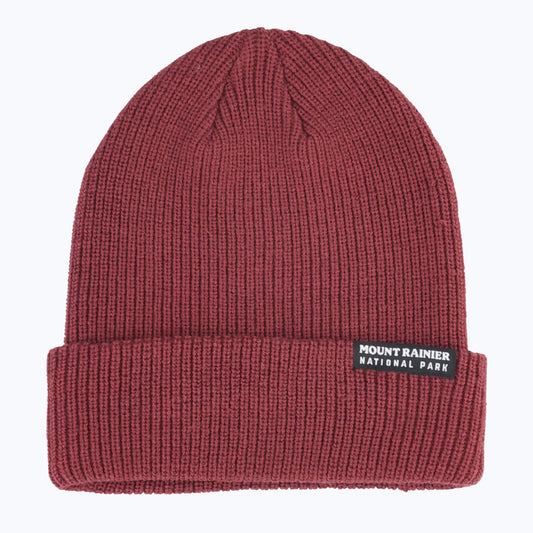 Mount Rainier National Park Recycled Beanie - Redwood