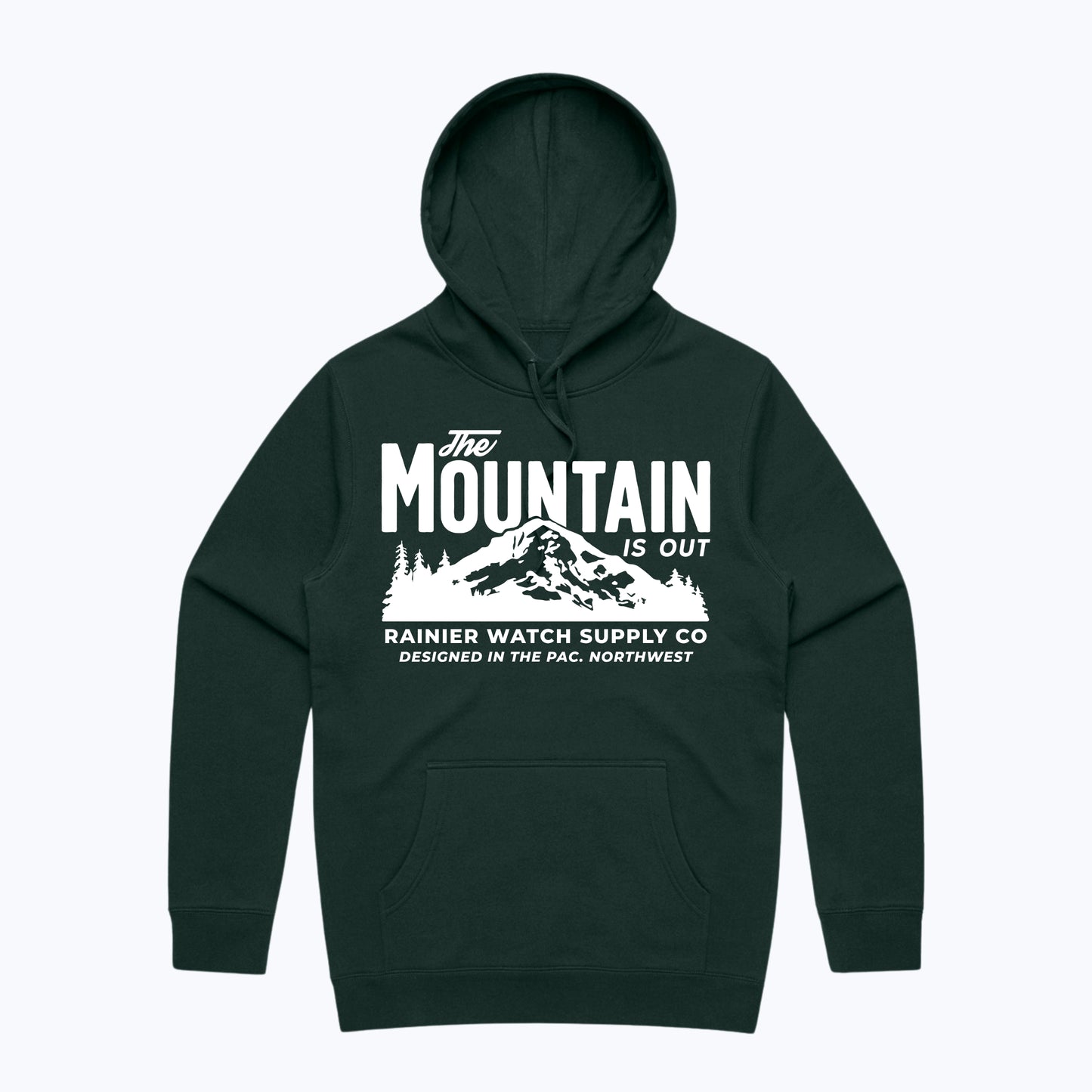 The Mountain Is Out Hoodie - Pine Green