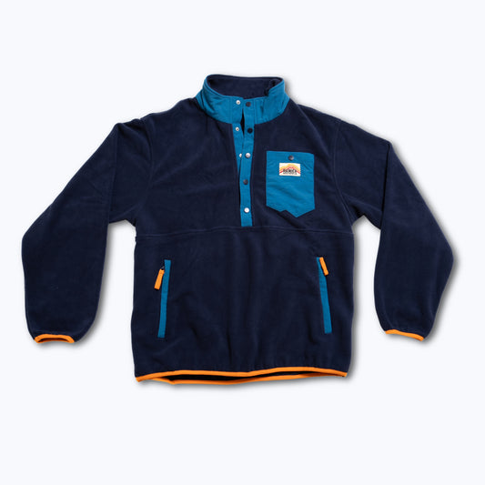 Turbo Recycled Fleece Pullover Jacket - Navy