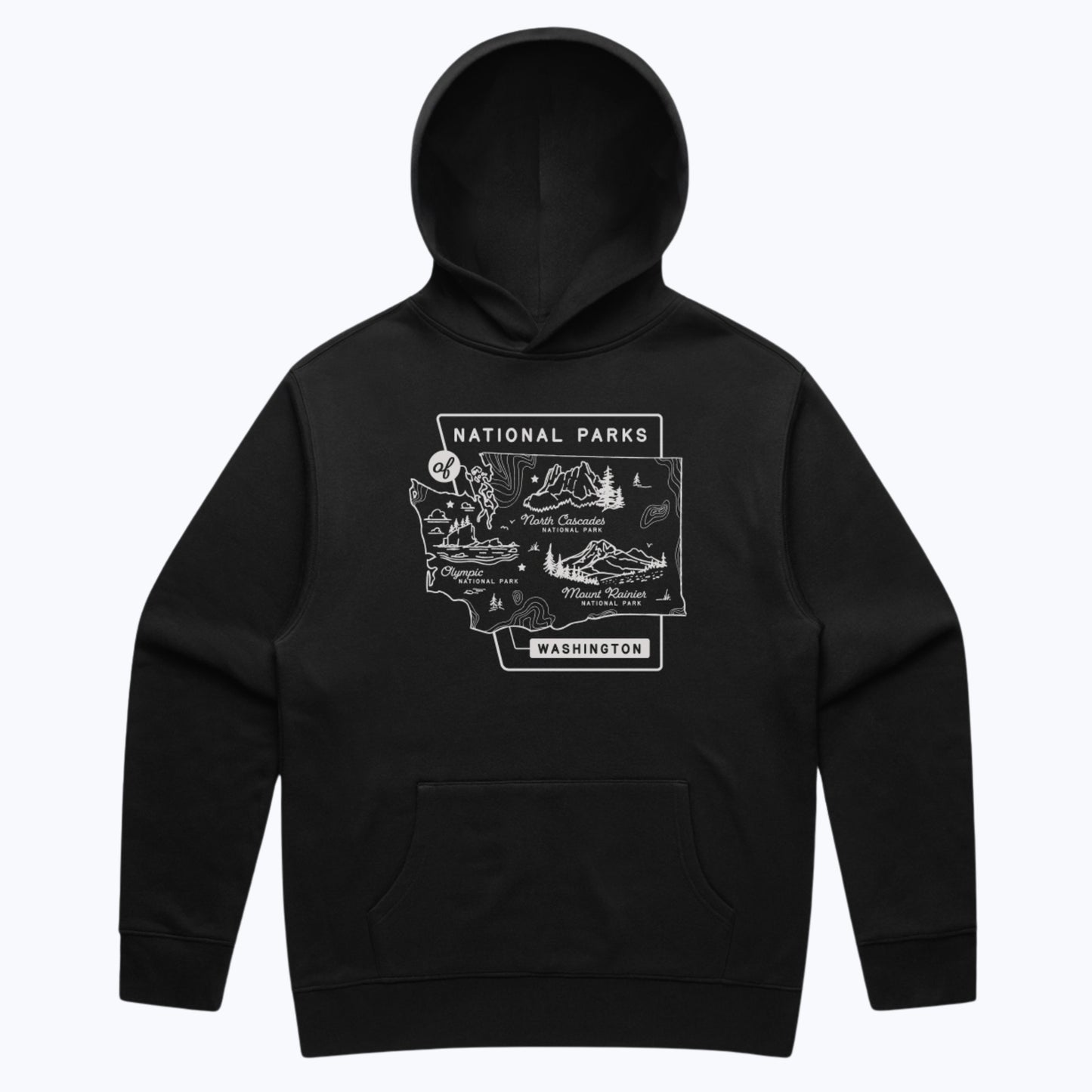 Washington National Parks Relaxed Hoodie - Black