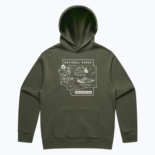 Washington National Parks Relaxed Hoodie - Cypress