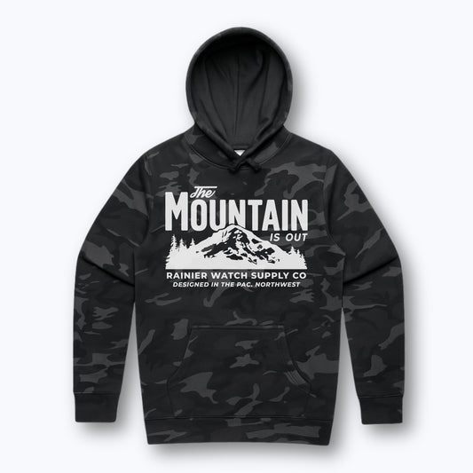 The Mountain Is Out Hoodie - Black Camo (Preorder)