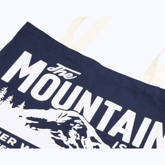 The Mountain Is Out Oversized Organic Tote Bag - Navy