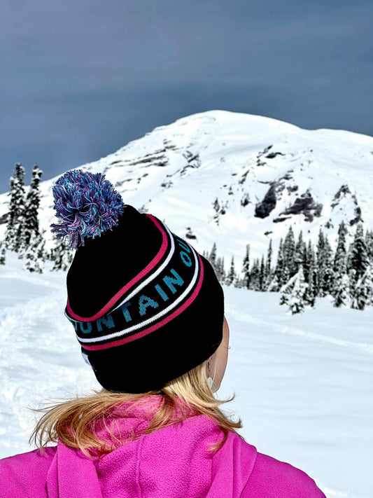 Is The Mountain Out Retro Pom Beanie