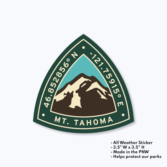 Mt Tahoma Coordinates Sticker
