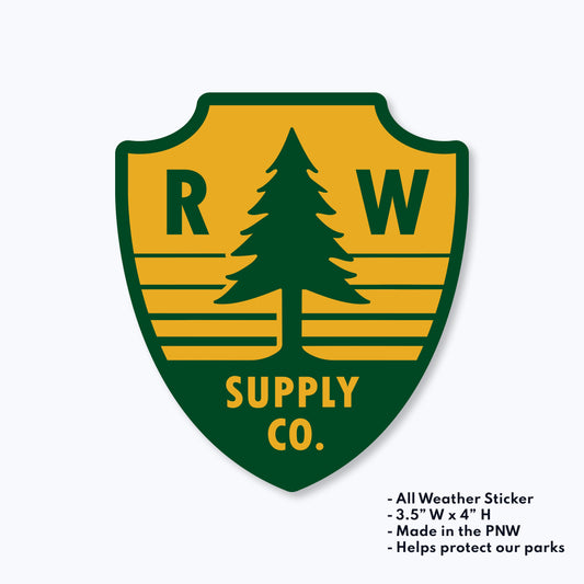 RW Supply Co Vintage Tree Badge Sticker