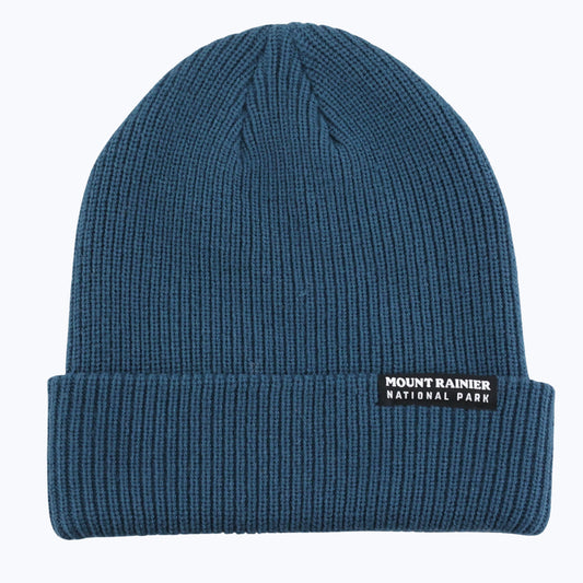 Mount Rainier National Park Waffle Beanie - Petrol Blue