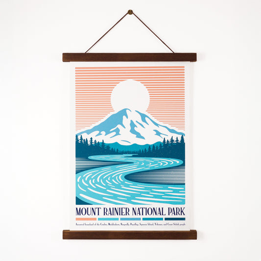 Mount Rainier National Park Print with Magnetic Wall Hanger