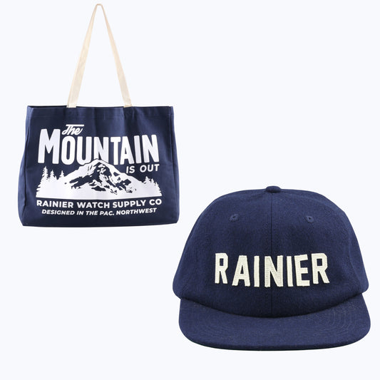 TMIO Navy Tote + Rainier Wool Cap Bundle