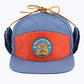 Protect Our Parks Bear 7 Panel Quilted Trapper Outdoor Cap - Navy/Orange