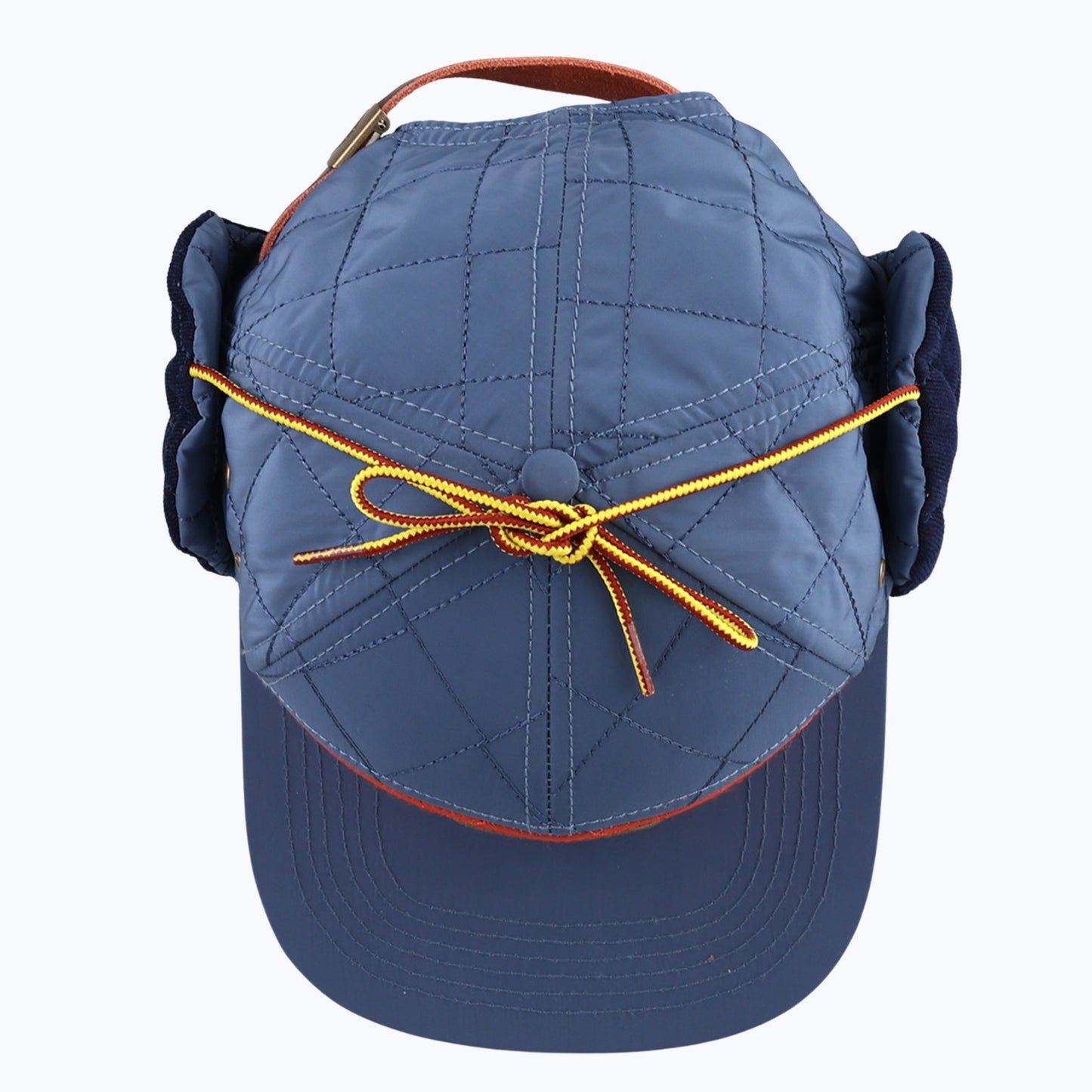 Protect Our Parks Bear 7 Panel Quilted Trapper Outdoor Cap - Navy/Orange