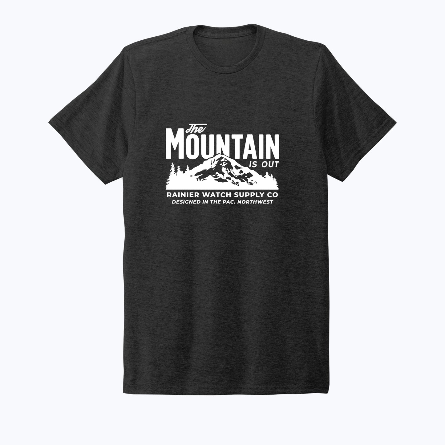 The Mountain Is Out Unisex Eco Tee - Front - Space Black