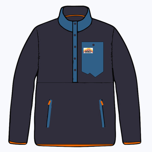 Turbo Recycled Fleece Pullover Jacket - Navy