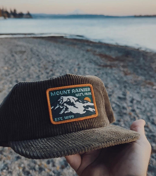 Mount Rainier National Park Est 1899 Corduroy Vintage Cap