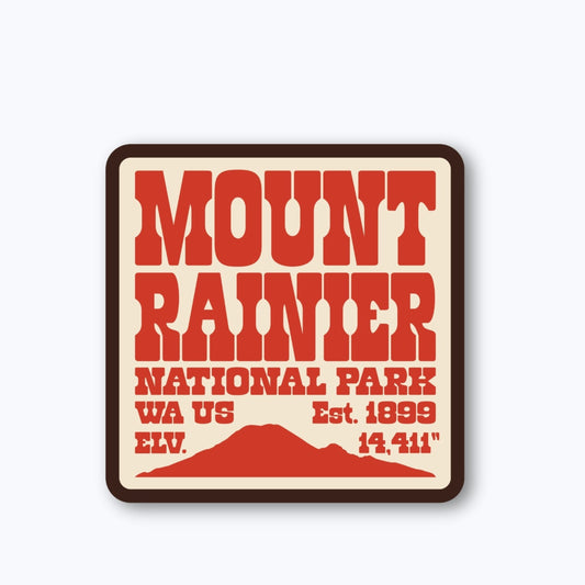 Tombstone Badge Sticker | Mount Rainier National Park Vintage