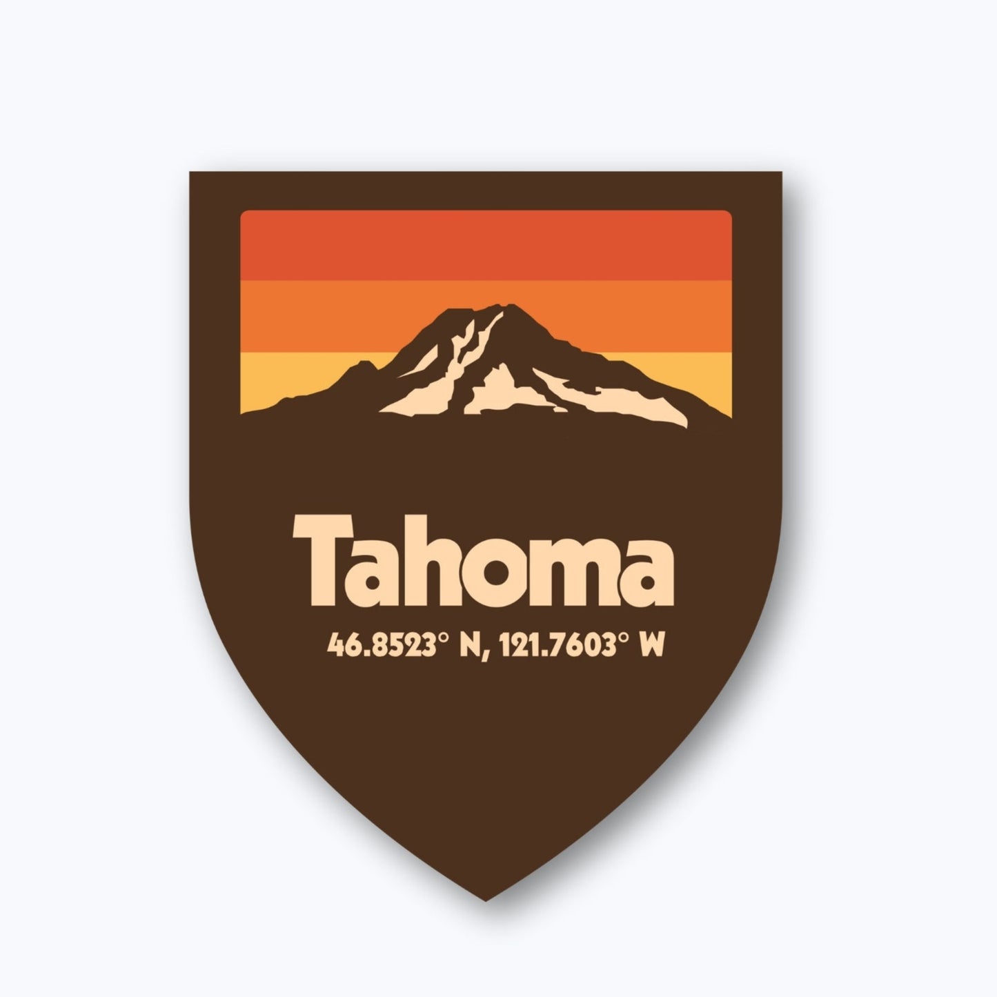 Mount Tahoma Coordinates Badge Sticker