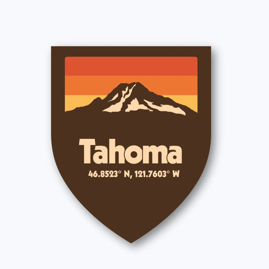 Mount Tahoma Coordinates Badge Sticker