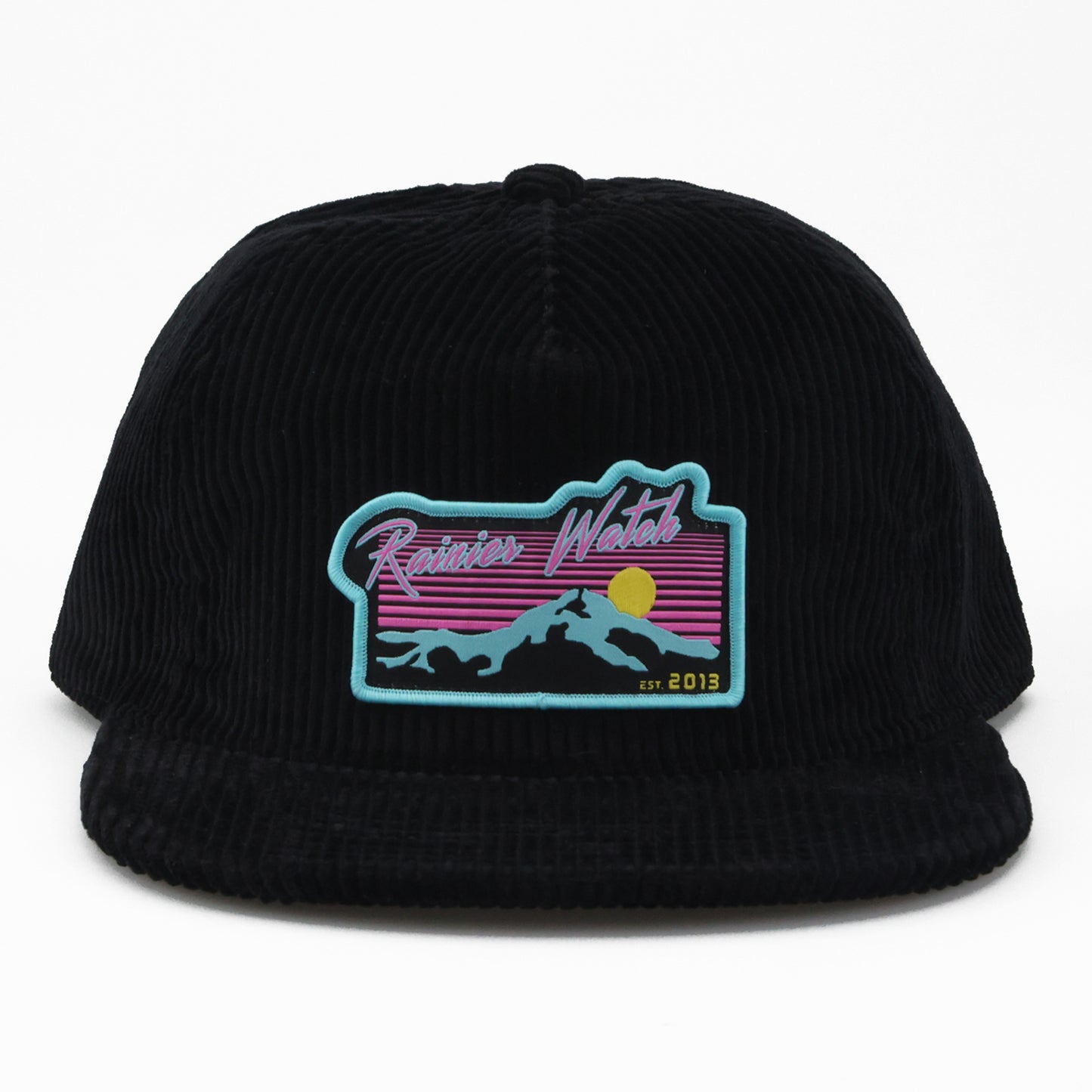 Neon Sunset Corduroy Cap - Black