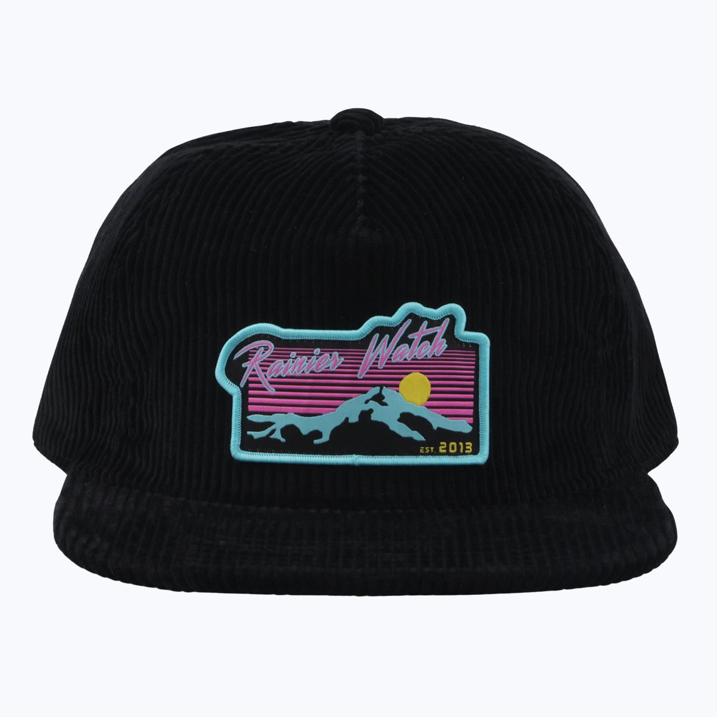 Neon Sunset Corduroy Cap - Black