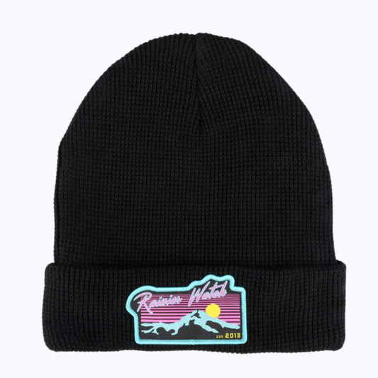 Neon Sunset Waffle Beanie