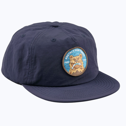 Protect Our Parks Bear Patch Nylon Snapback Cap - Navy