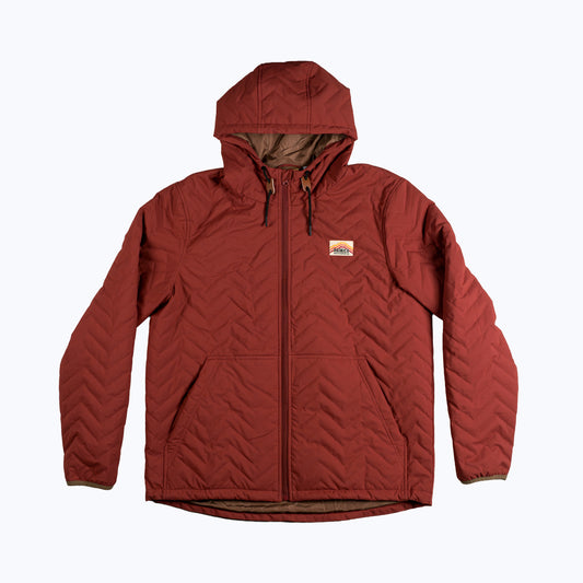 Ridgeline Quilted Hooded Jacket – Red