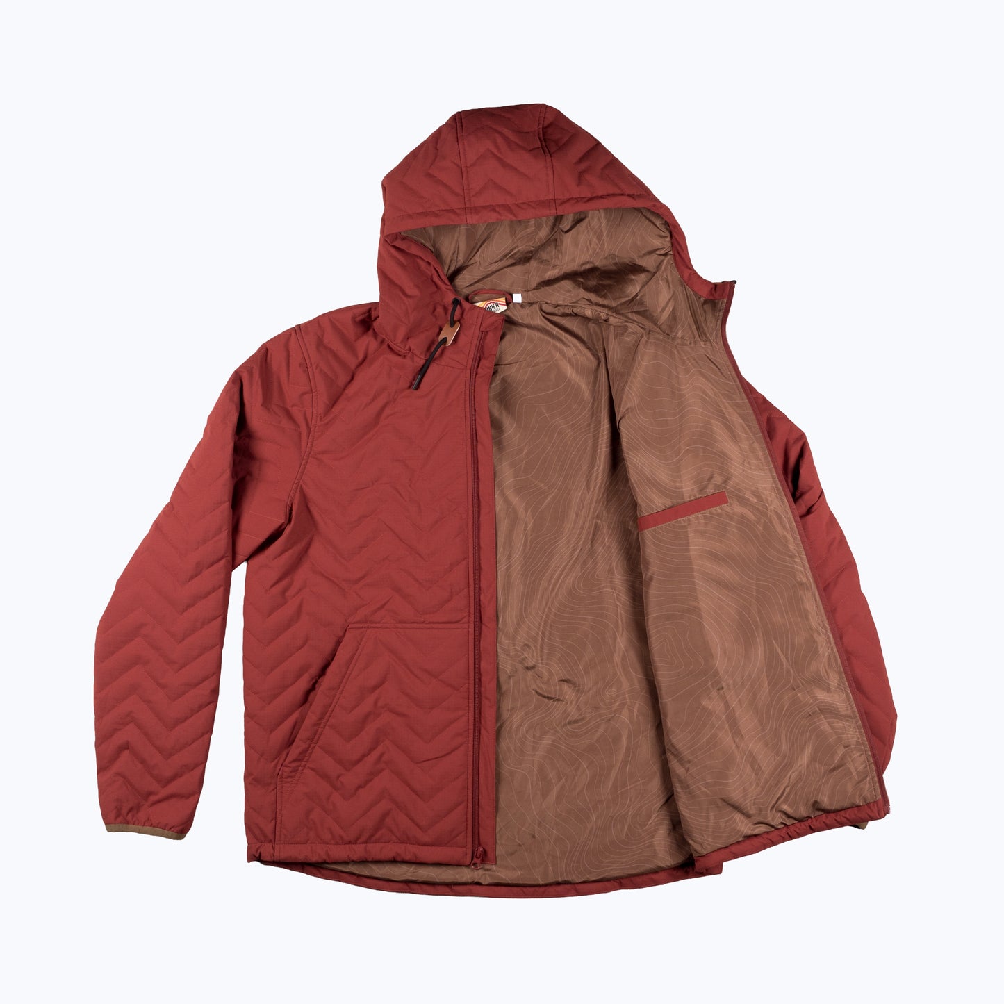 Ridgeline Quilted Hooded Jacket – Red