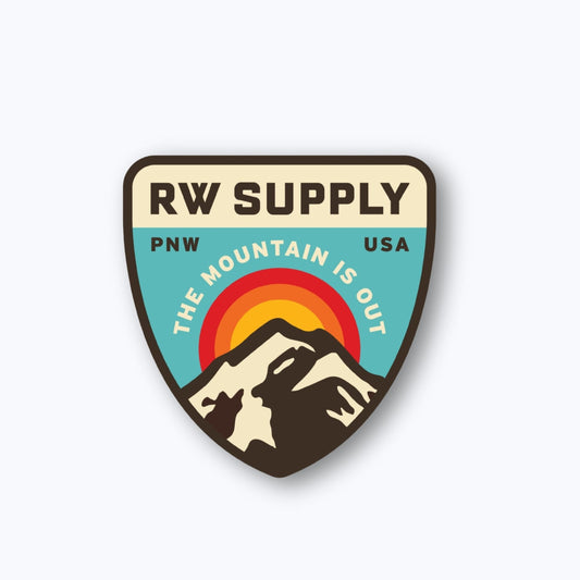 RW Supply The Mountain Is Out Sticker