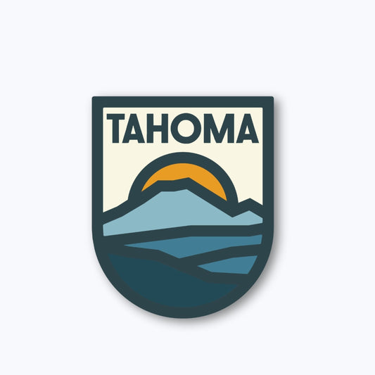 Tahoma Thick Lines Badge Sticker | Mount Rainier National Park Vintage