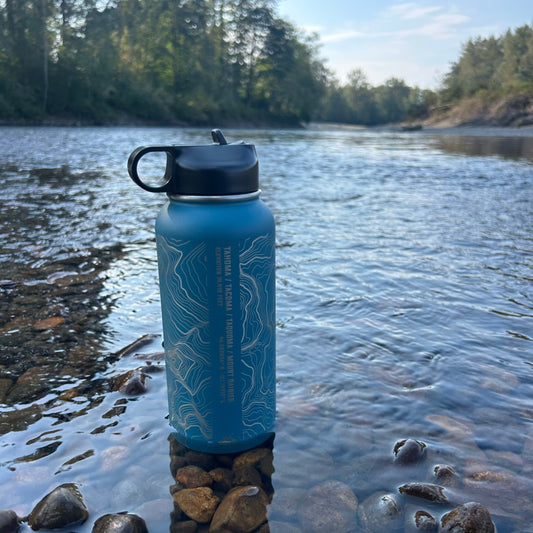 Tahoma Mount Rainier Topo Water Bottle