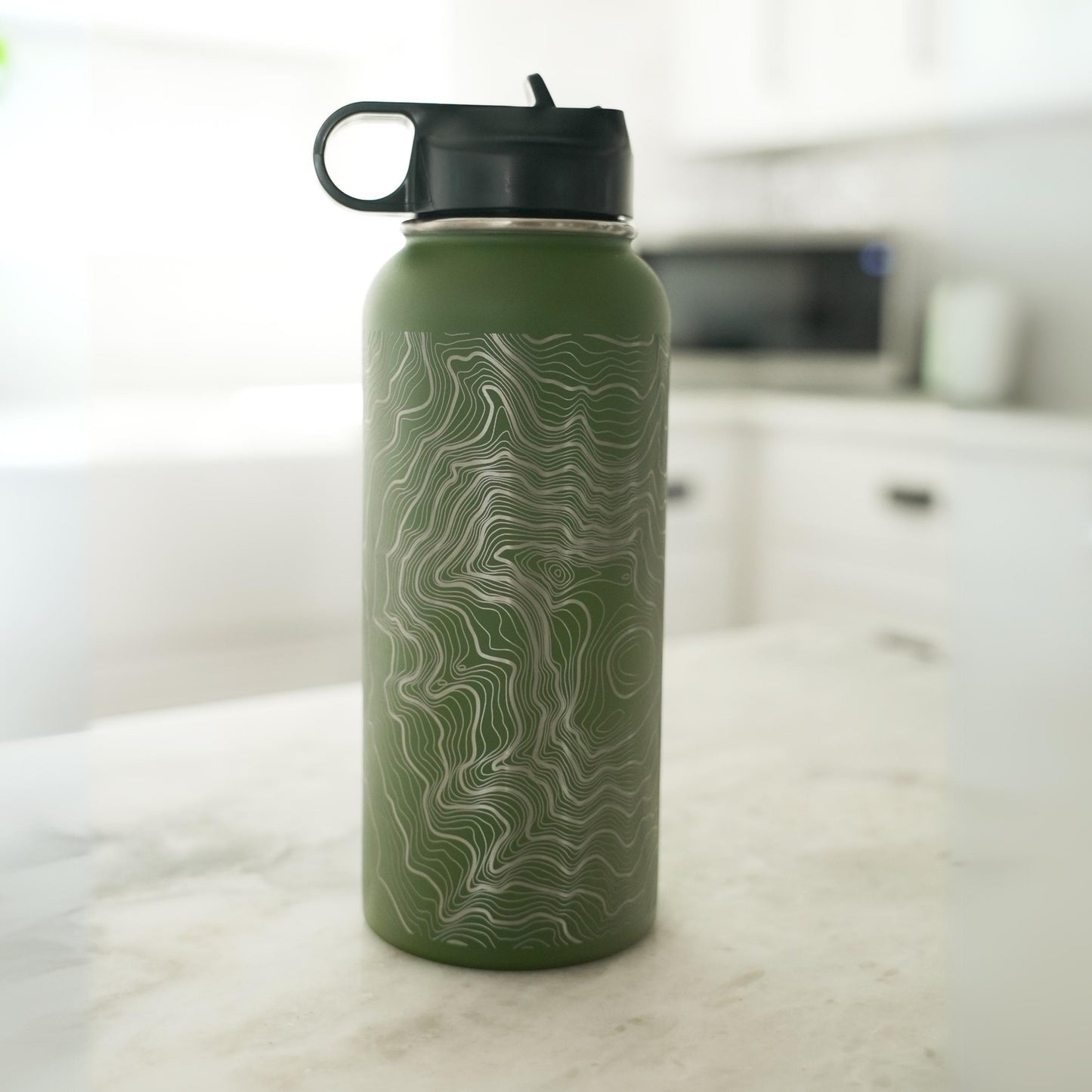 Tahoma Mount Rainier Topo Water Bottle