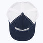 The Mountain Is Out Rope Trucker Snapback Cap - Navy/White