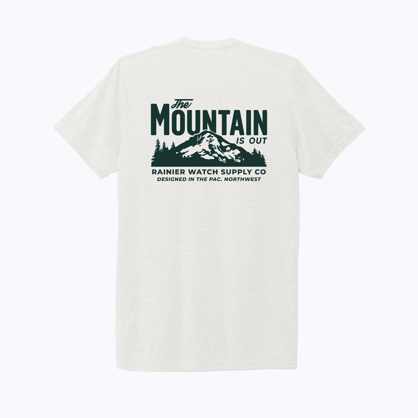 The Mountain Is Out Unisex Eco Tee - Double Sided - Fairly White