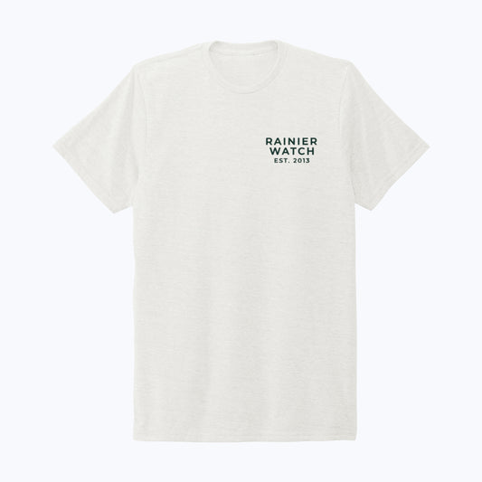 The Mountain Is Out Unisex Eco Tee - Double Sided - Fairly White