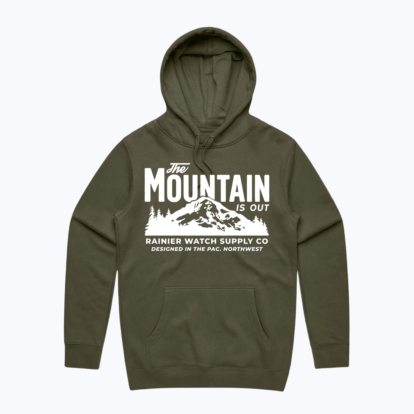 The Mountain Is Out Hoodie - Army Green