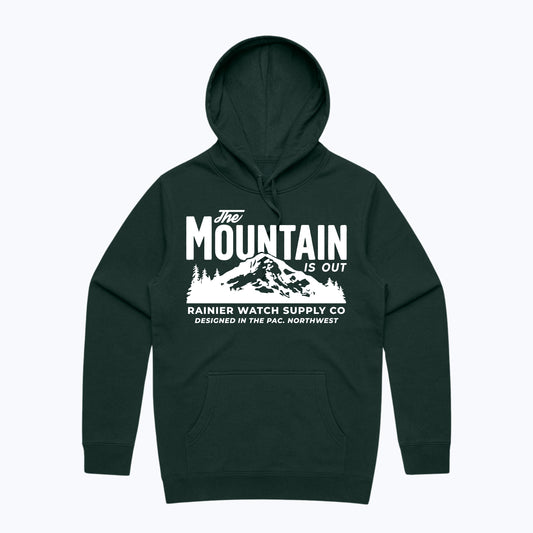 The Mountain Is Out Hoodie - Pine Green