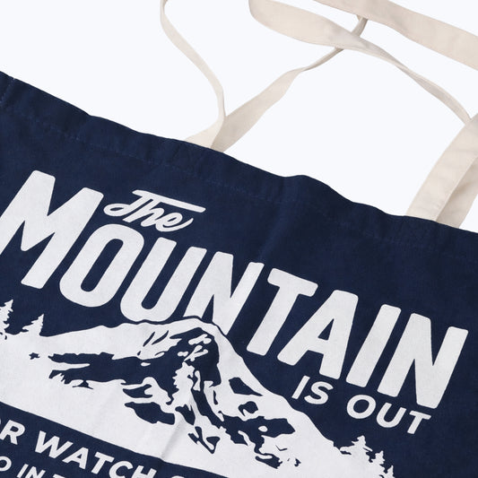 The Mountain Is Out Oversized Organic Tote Bag - Navy