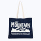 The Mountain Is Out Oversized Organic Tote Bag - Navy