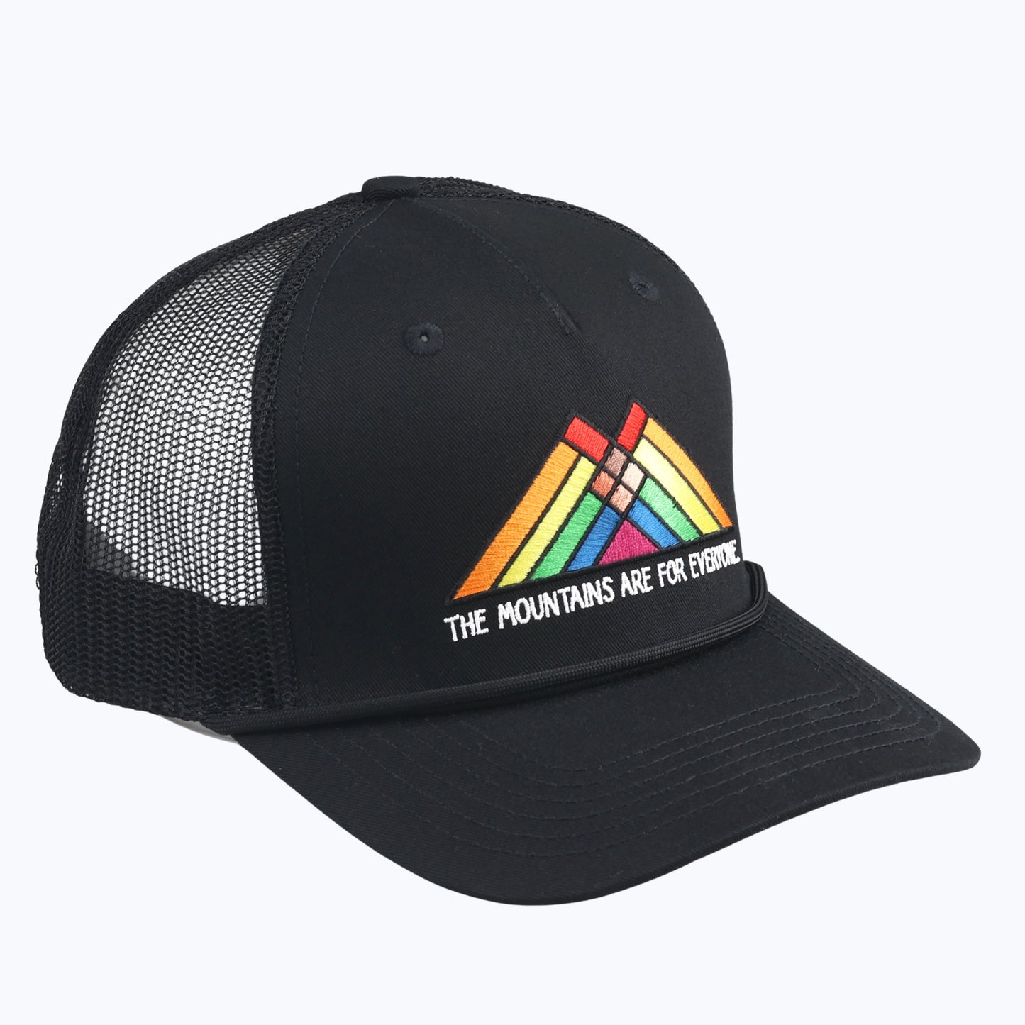 The Mountains Are For Everyone Embroidered Trucker Rope Cap