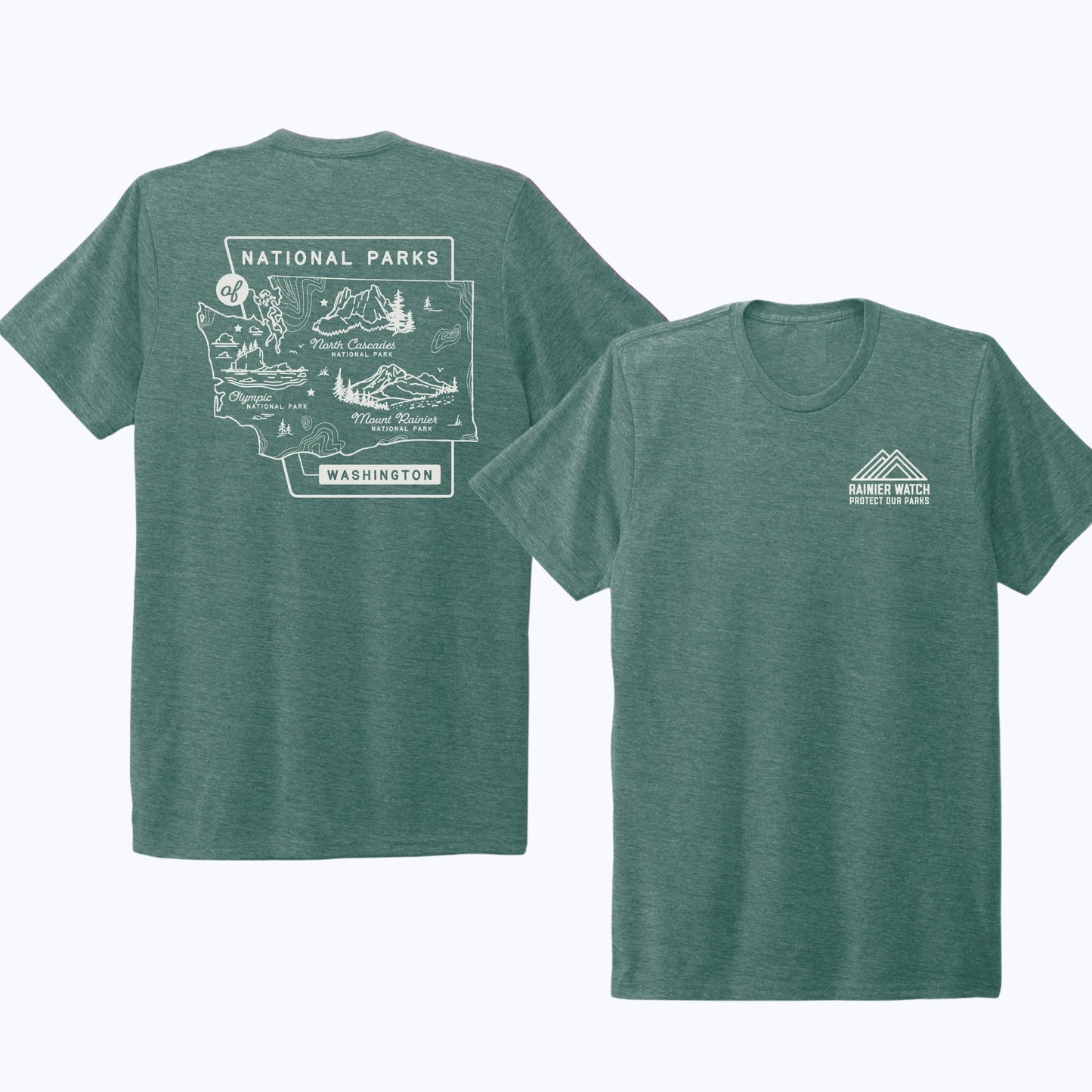 Washington National Parks Eco Tee - Sea Green