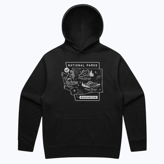 Washington National Parks Relaxed Hoodie - Black