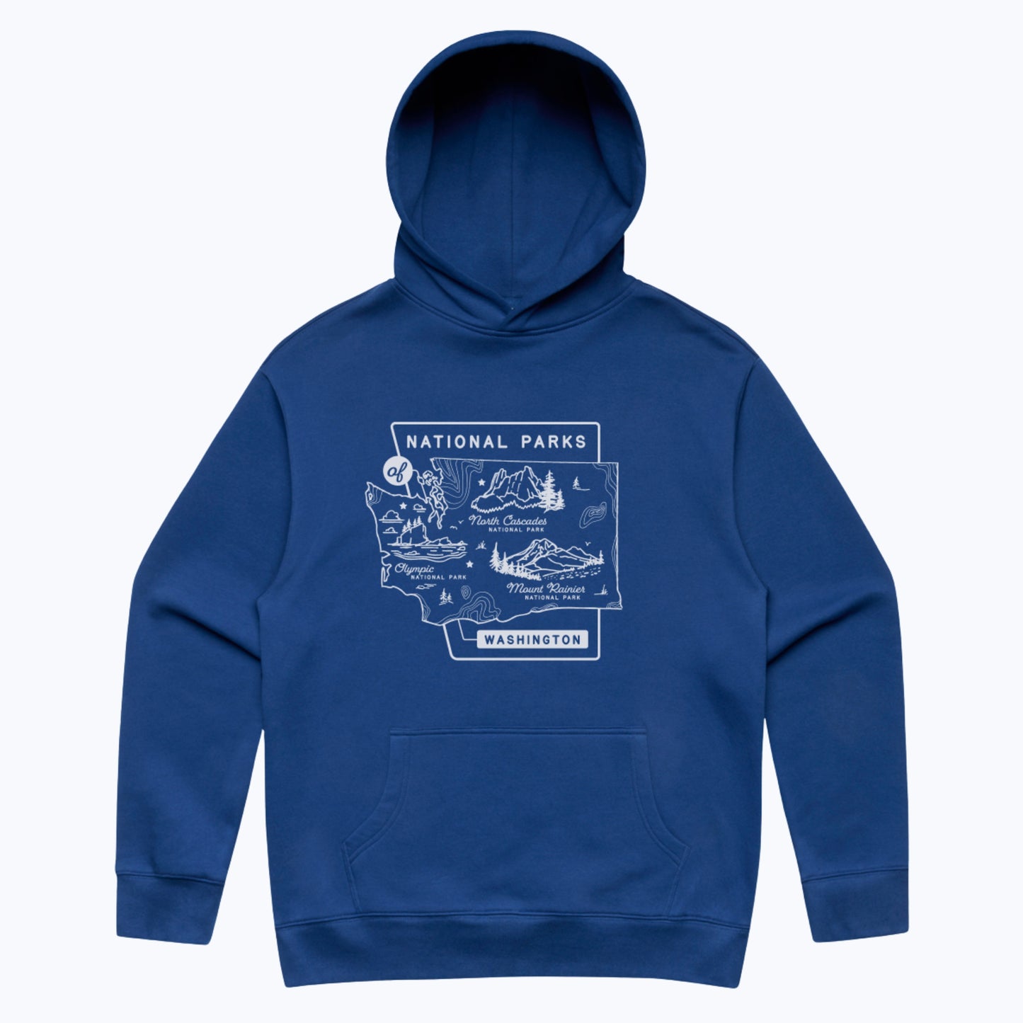 Washington National Parks Relaxed Hoodie - Cobalt