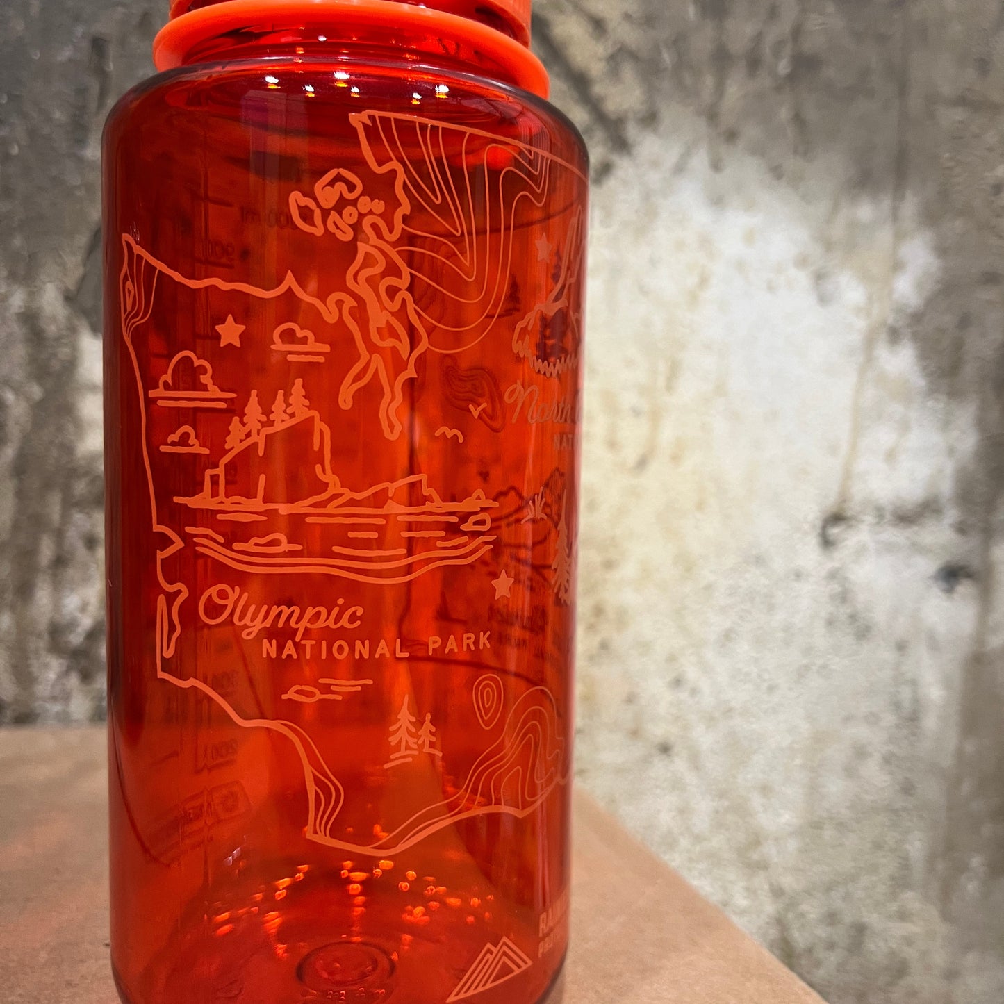 Washington National Parks - 32oz Water Bottle - All Orange