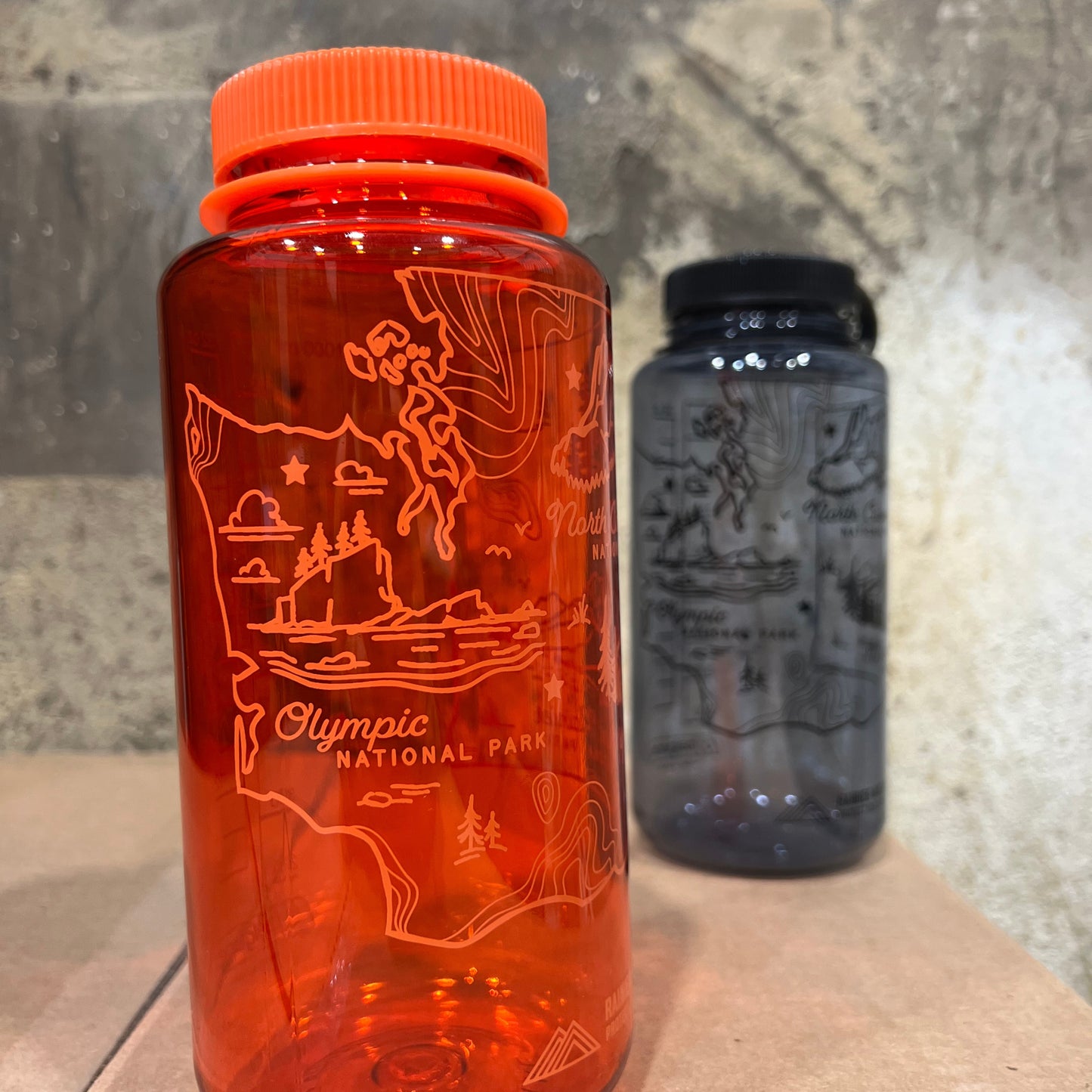 Washington National Parks - 32oz Water Bottle - All Orange
