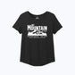 The Mountain Is Out Womens Eco Tee - Heather Black - Relaxed, Scoop Neck